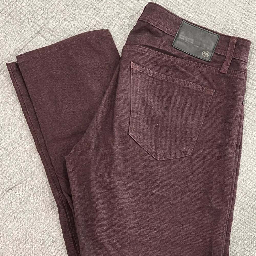 AG Everett Slim Straight Jeans - Wine Burgundy Red - Cotton Stretch - 32x34